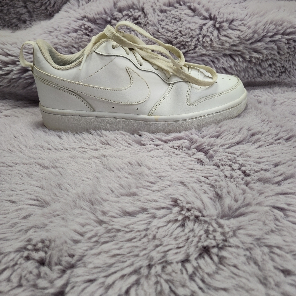 Nike Air Force 1 Mid White Leather Lace Up Shoes Size 6 - Picture 9 of 11
